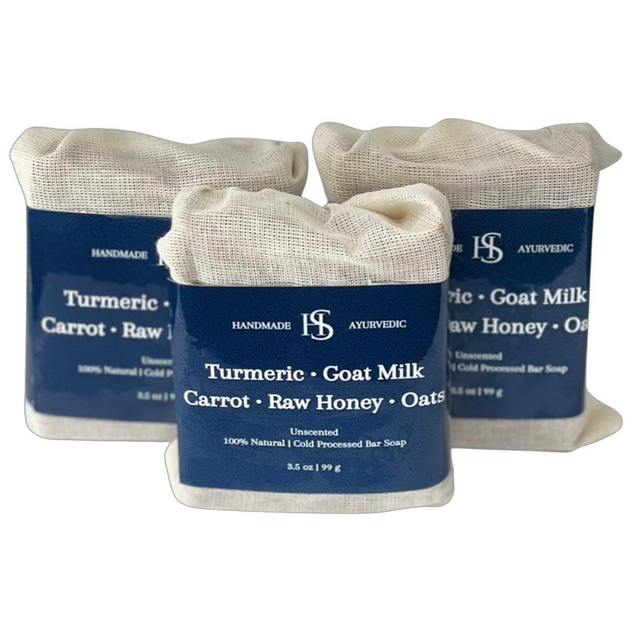 Turmeric • Goat Milk • Carrot • Raw Honey • Oats | Organic Ayurvedic Facial Bar Soap